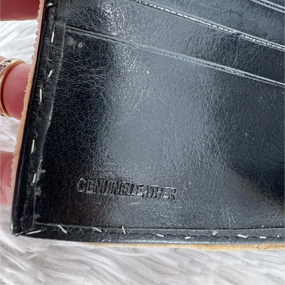 Wool Blanket‎ Covered Wallet with Hand Beaded Edging Native American